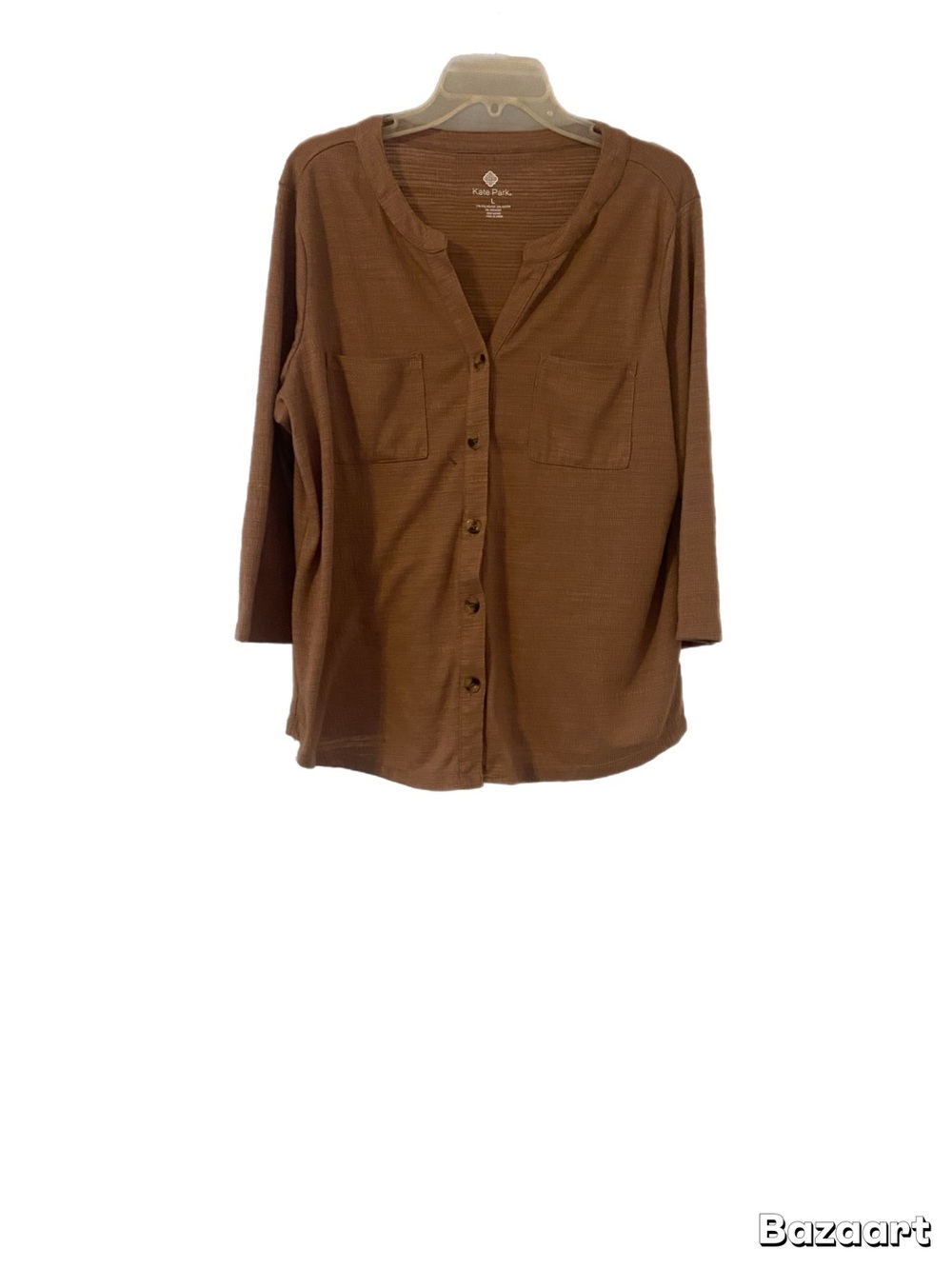 Knitworks Brown Button-Front Women's Shirt